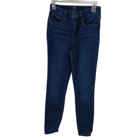 J. Crew Jeans Blue High Rise Skinny Tapered Leg Stretch Womens Size 25 - Picture 1 of 5